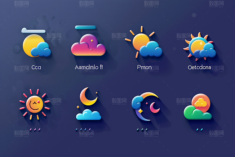 天气图标彩色高清素材