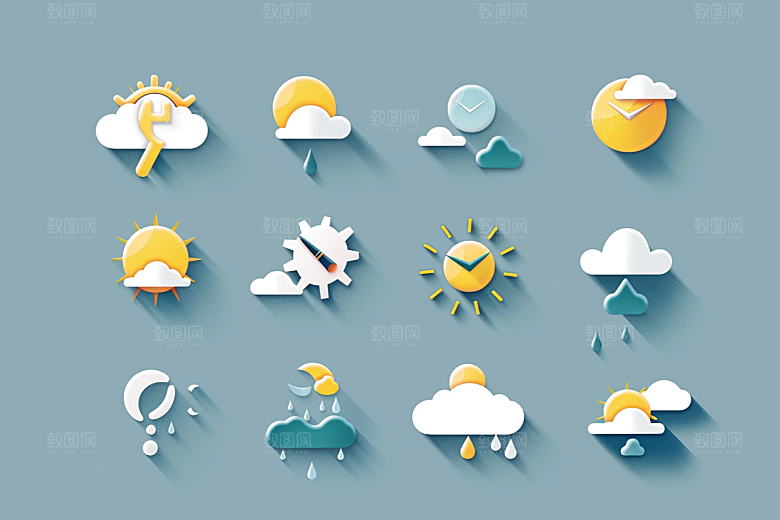 天气图标晴雨表设计感素材