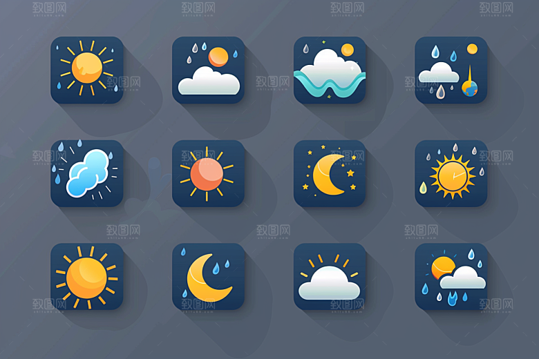 天气图标高清彩色素材