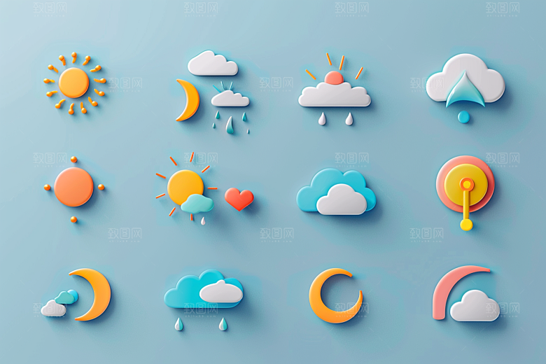 天气图标UI晴雨表素材