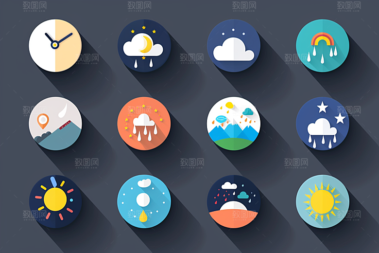天气图标图形简约素材