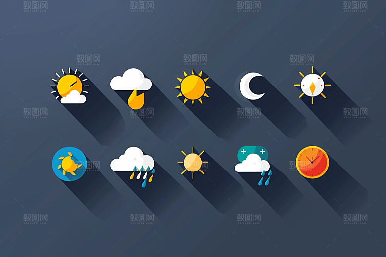天气图标天气预报高清素材