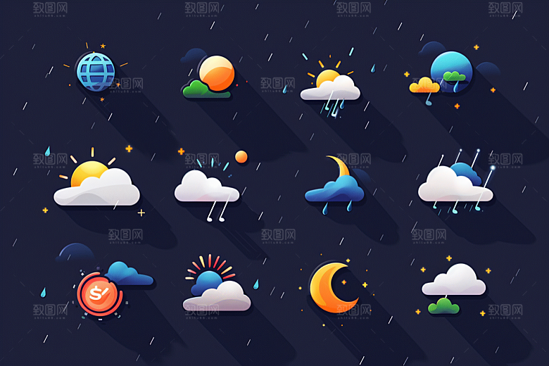 天气图标界面高清素材
