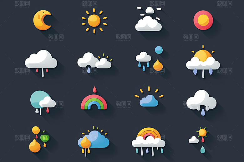 天气图标晴雨表设计感素材