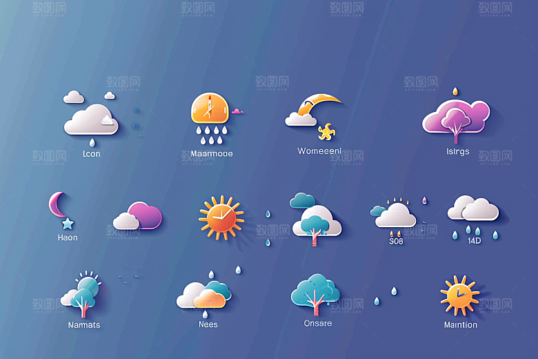 天气图标高清彩色素材
