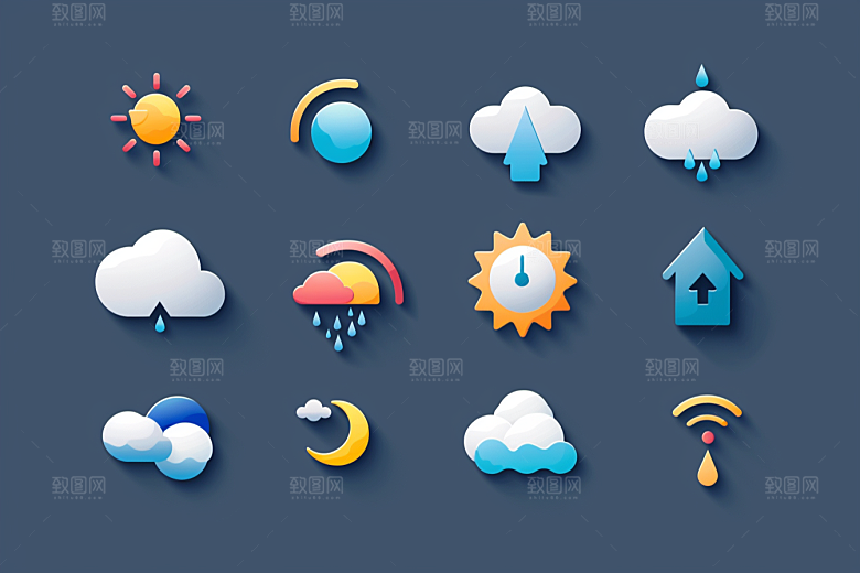天气图标简约高清素材