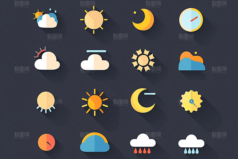 天气图标质感设计感素材