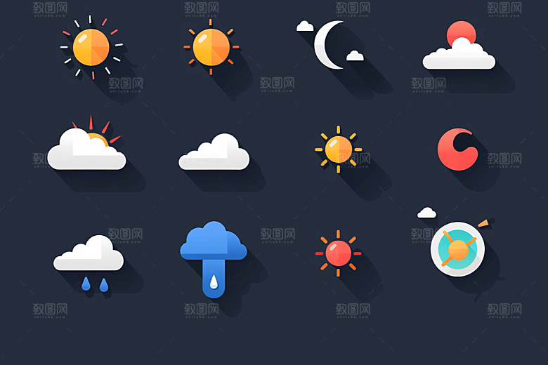 天气图标晴雨表图形素材