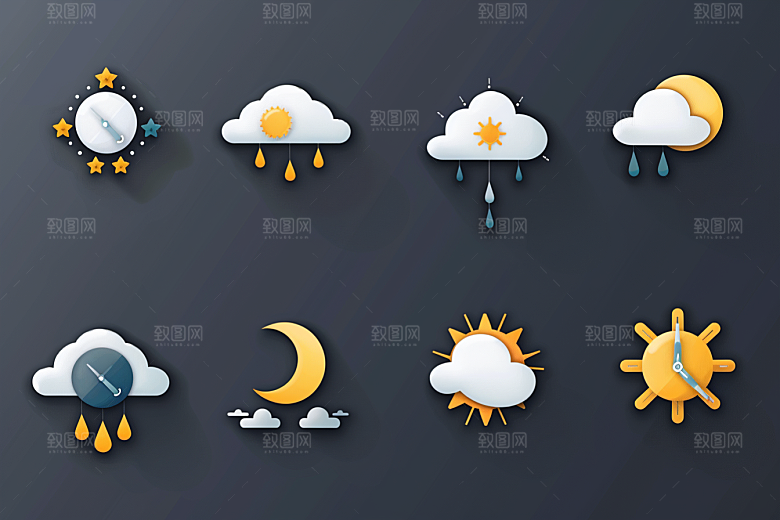 天气图标高清简约素材