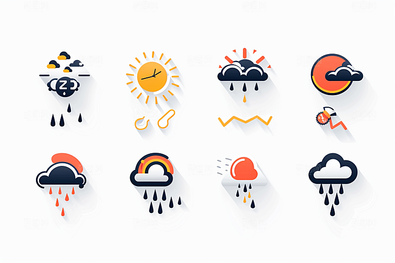 天气图标高清晴雨表素材