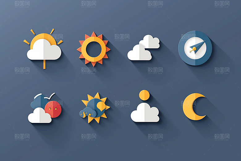 天气图标界面天气预报素材