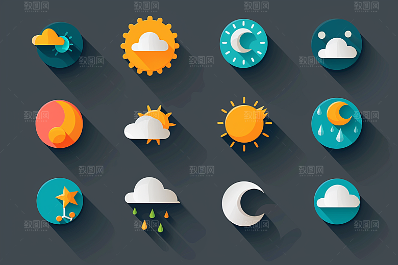天气图标天气预报界面素材