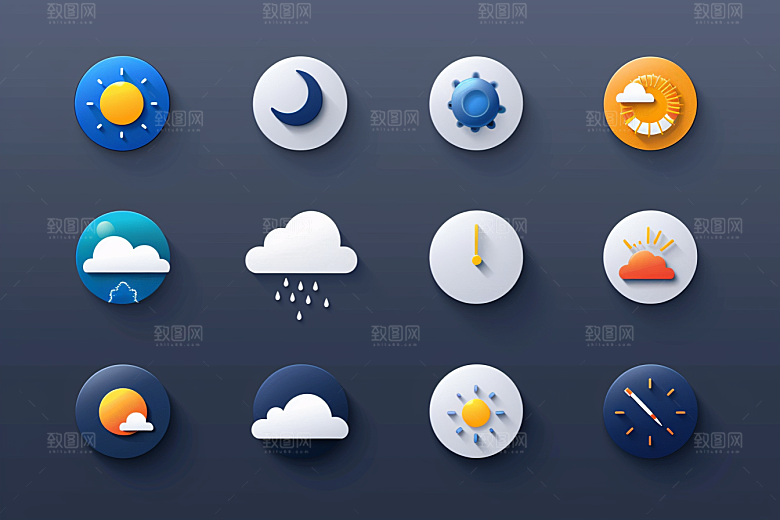 天气图标UI天气预报素材