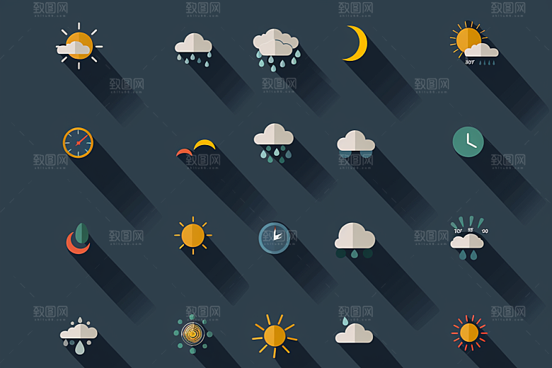天气图标晴雨表高清素材