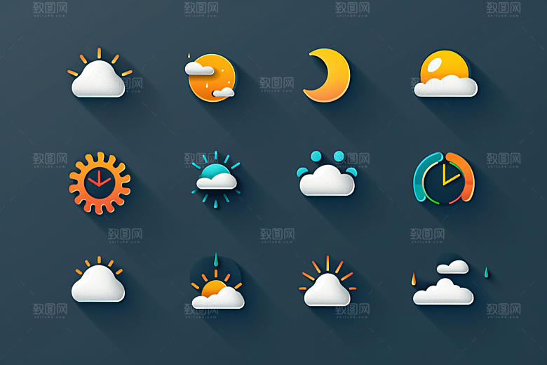 天气图标质感晴雨表素材