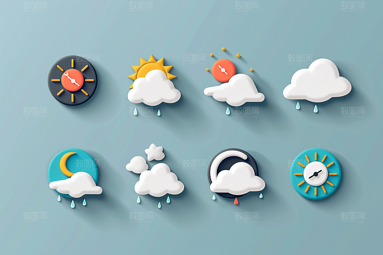 天气图标简约晴雨表素材