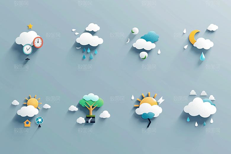 天气图标高清简约素材