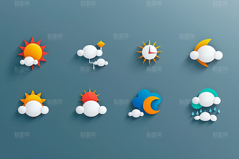 天气图标设计感UI素材