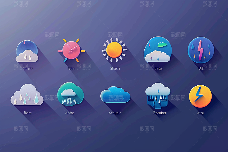 天气图标质感晴雨表素材