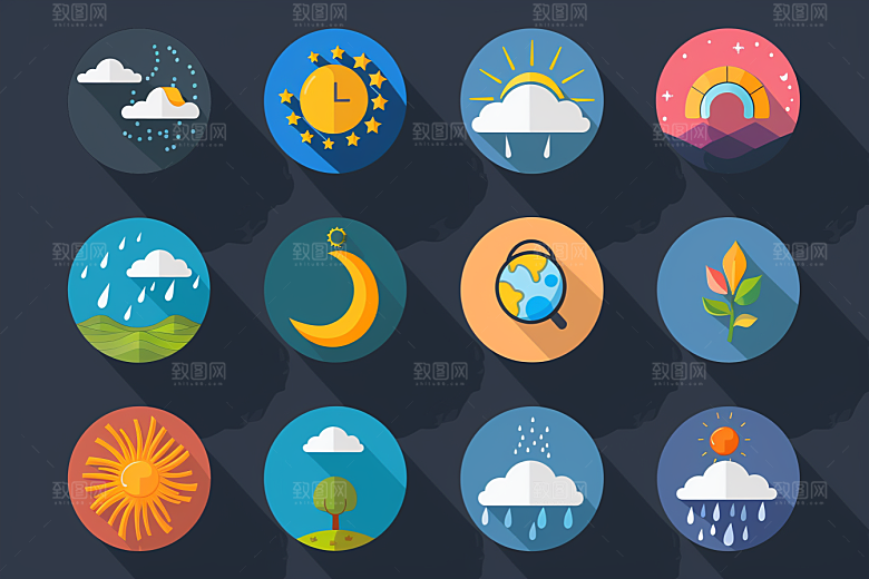 天气图标UI天气预报素材