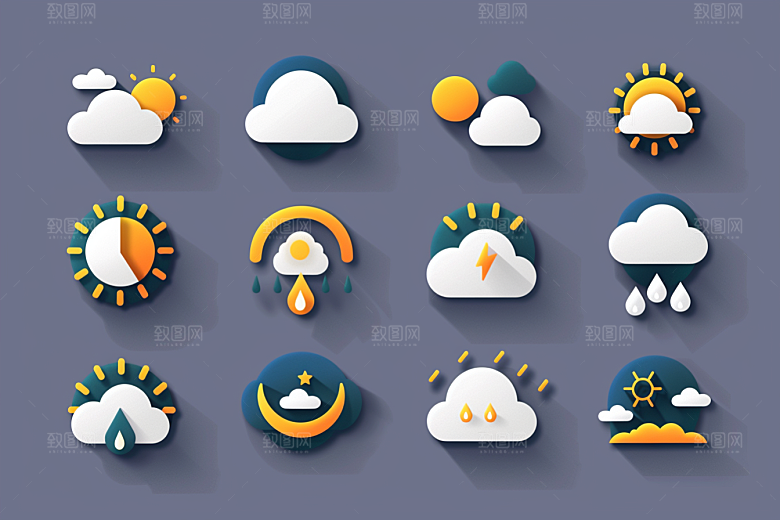 天气图标高清晴雨表素材