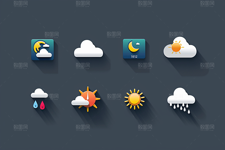 天气图标天气预报界面素材