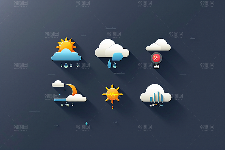 天气图标高清简约素材