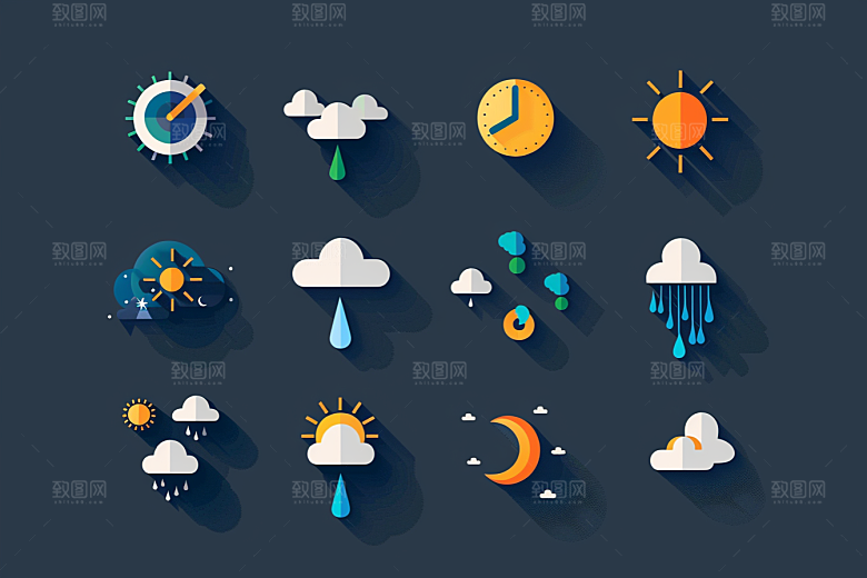天气图标设计感晴雨表素材
