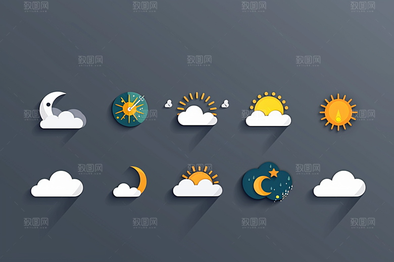 天气图标晴雨表天气预报素材