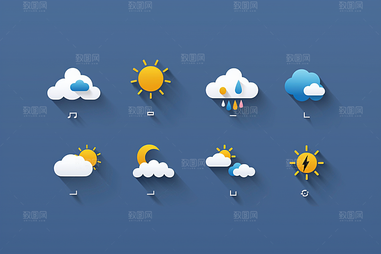 天气图标图形界面素材