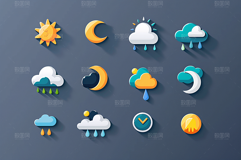 天气图标UI界面素材