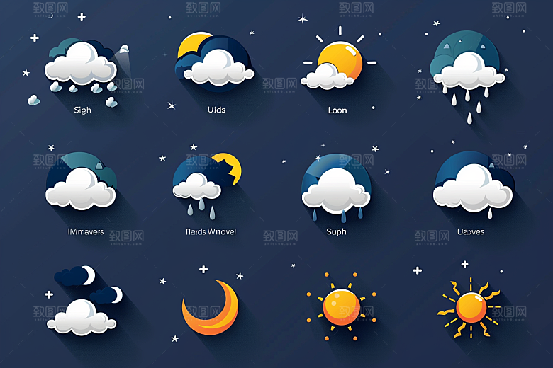 天气图标晴雨表高清素材