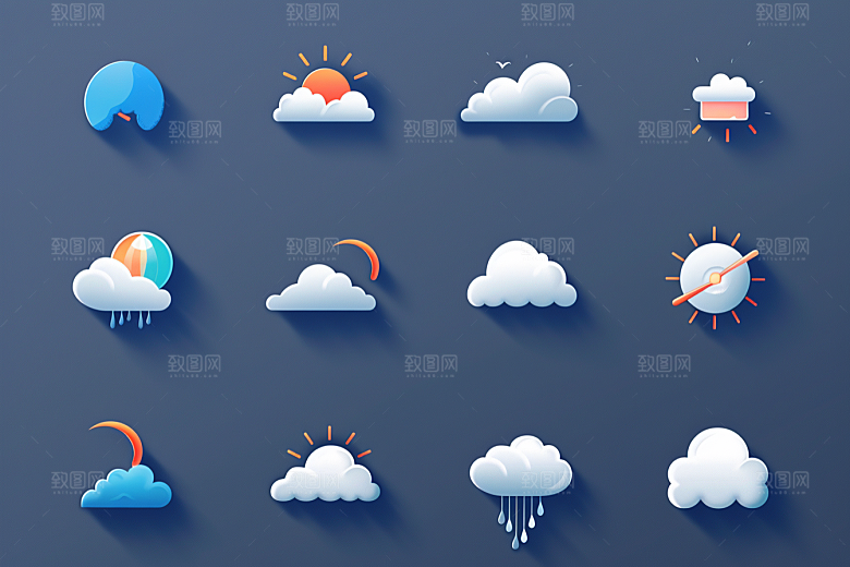 天气图标设计感质感素材