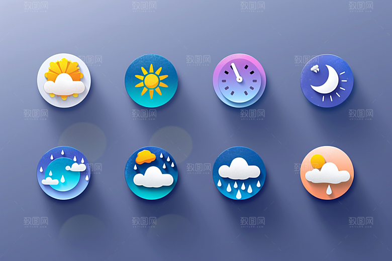 天气图标界面图形素材