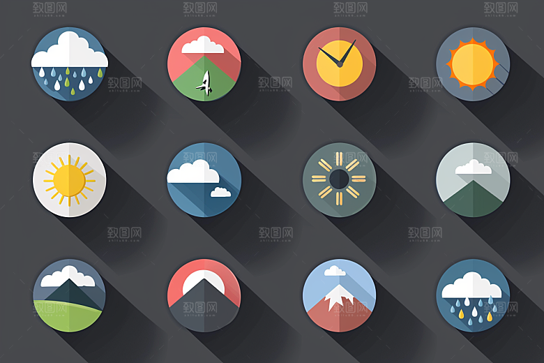 天气图标图形晴雨表素材