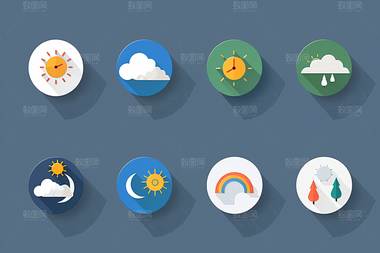 天气图标天气预报晴雨表素材