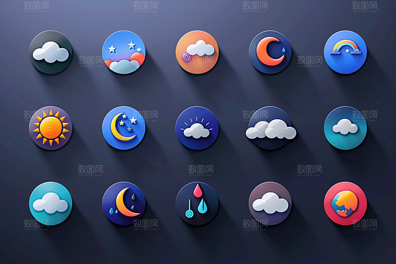 天气图标界面UI素材