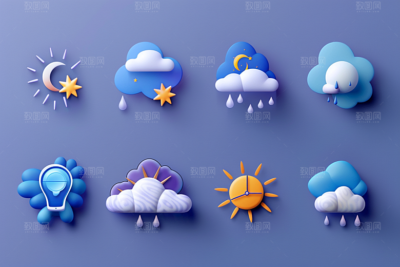 天气图标晴雨表设计感素材