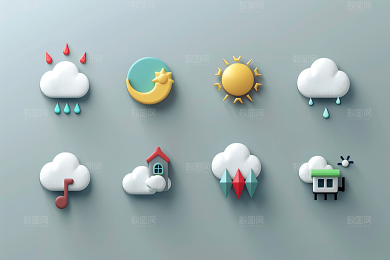 天气图标高清彩色素材