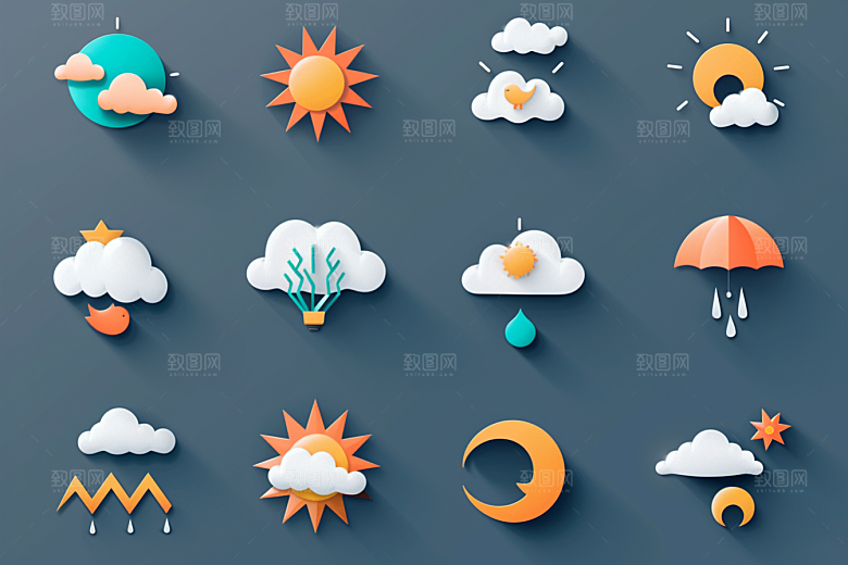 天气图标UI设计感素材