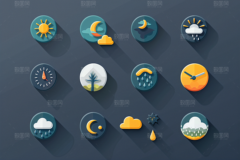 天气图标设计感简约素材