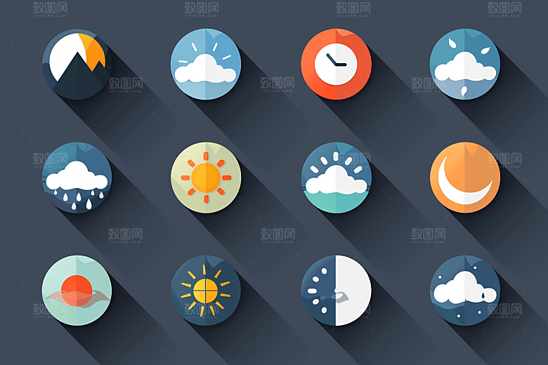天气图标图形简约素材
