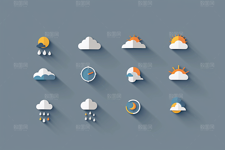天气图标晴雨表界面素材