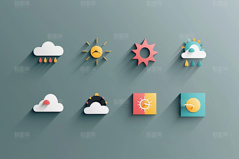 天气图标高清彩色素材
