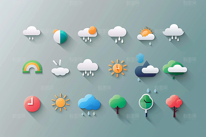 天气图标质感晴雨表素材