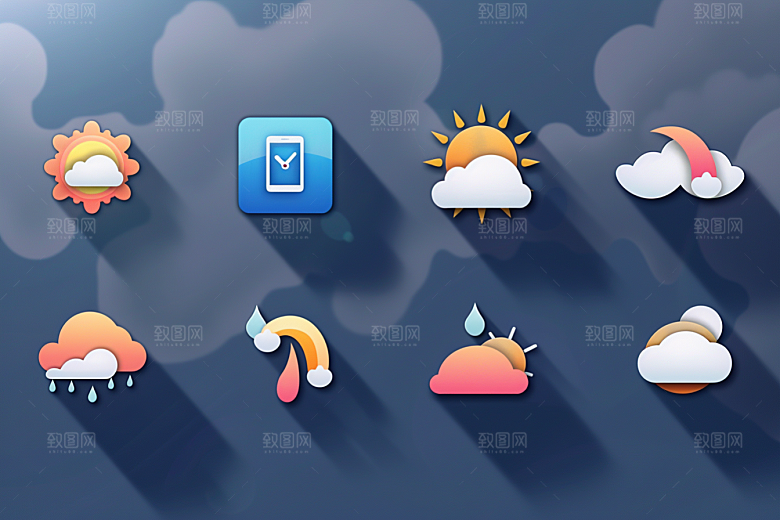天气图标彩色高清素材