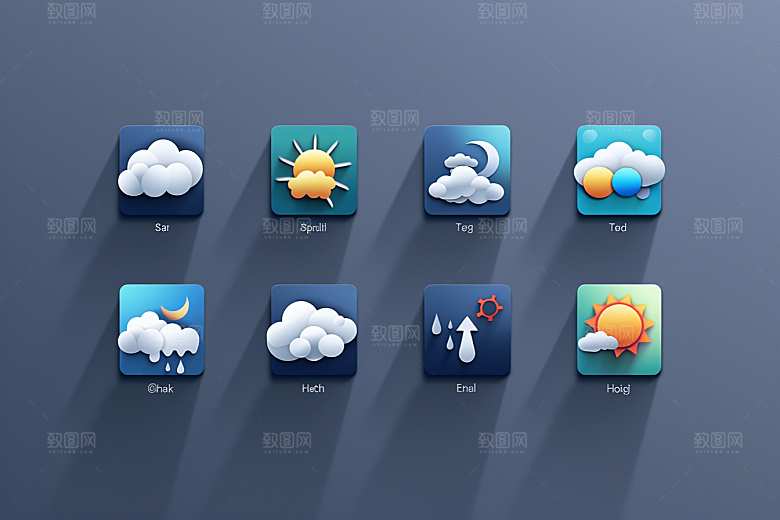 天气图标界面设计感素材