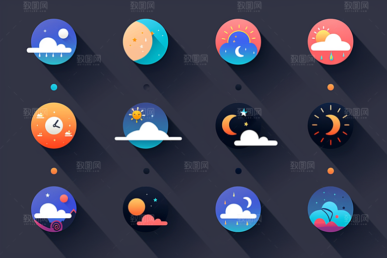 天气图标图形简约素材