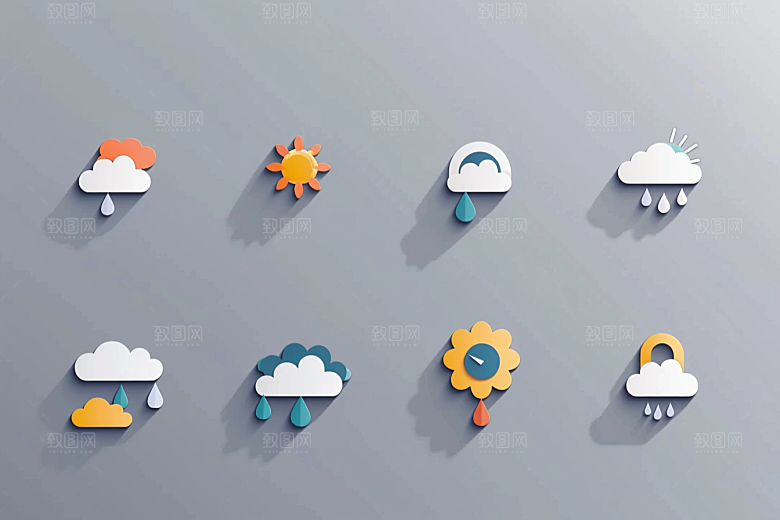 天气图标高清晴雨表素材