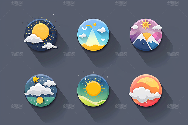 天气图标界面图形素材